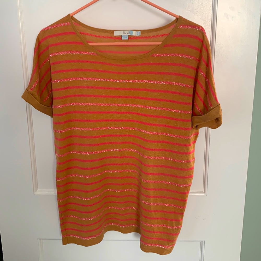 Cotton linen blend Boden sweater with sequin detail